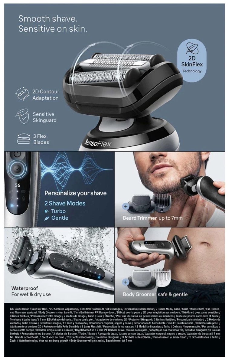 Braun Series 6 62-S7650cc Scheerapparaat met scheerblad - afbeelding 3