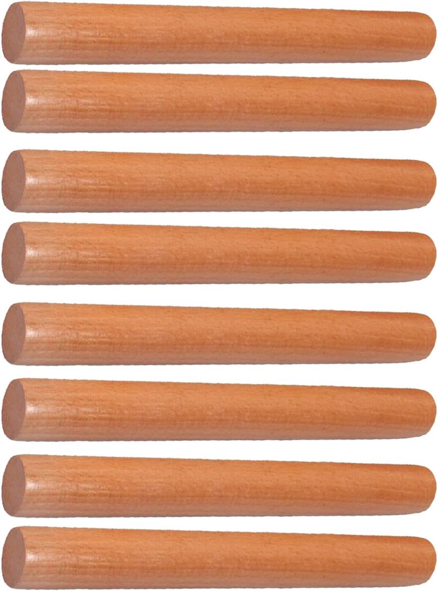 Deegroller van Beukenhout voor pizza, cake en pastadeeg (16x27cm) - Set van 8