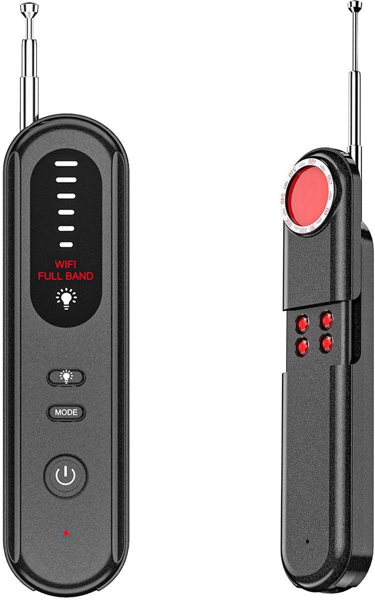 JeiibrZui Nieuw voor 2025: Verborgen cameradetector, - Verborgen cameradetector - GPS-detector - Draadloze signaaldetectie 100 MHz-2,7 GHz - 6 gevoeligheidsniveaus - Anti-spionageapparaat met oplaadbare batterij - 1 artikel - Zwart