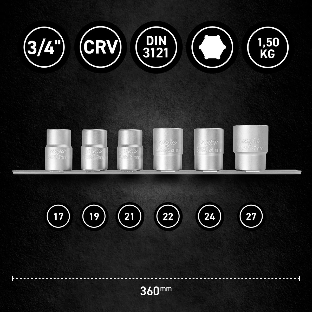 Dop DOP 3/4" 6-kant do 17-27 mm op maat