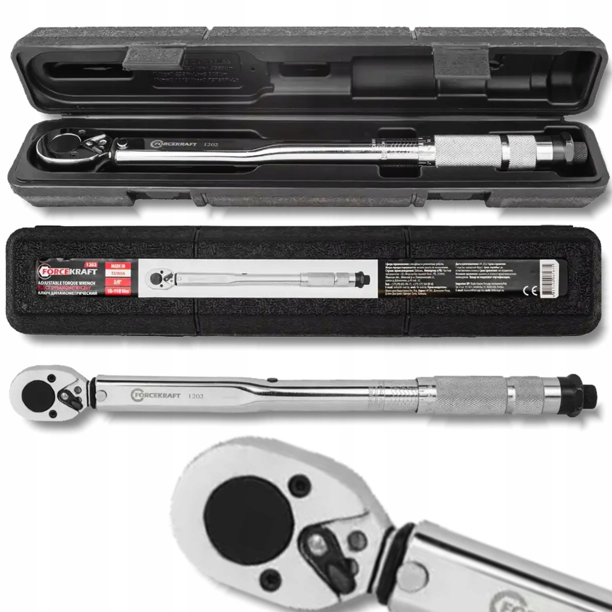Krachtkracht Momentsleutel 3/8" 19-110 Nm met koffer