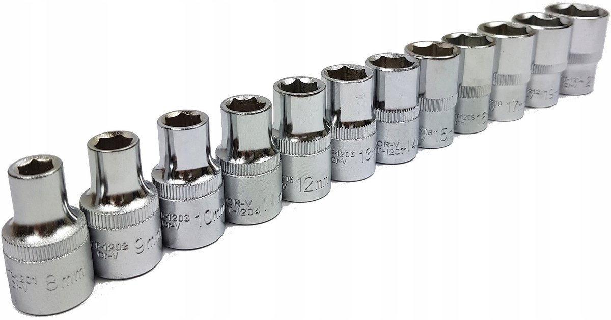 Yato Doppellang Dopset 1/2" 8-21mm CrV Staal AS-Drive