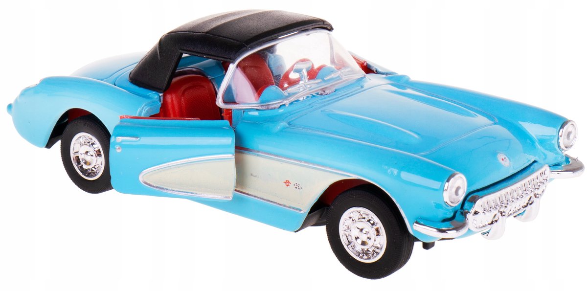 Chevrolet Corvette 1957 Modelauto Welly 1:34 Blauw Metaal