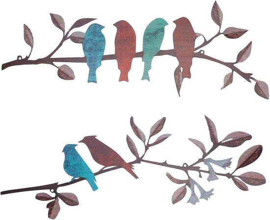 Liefdesvogels Silhouet Op Een Boom