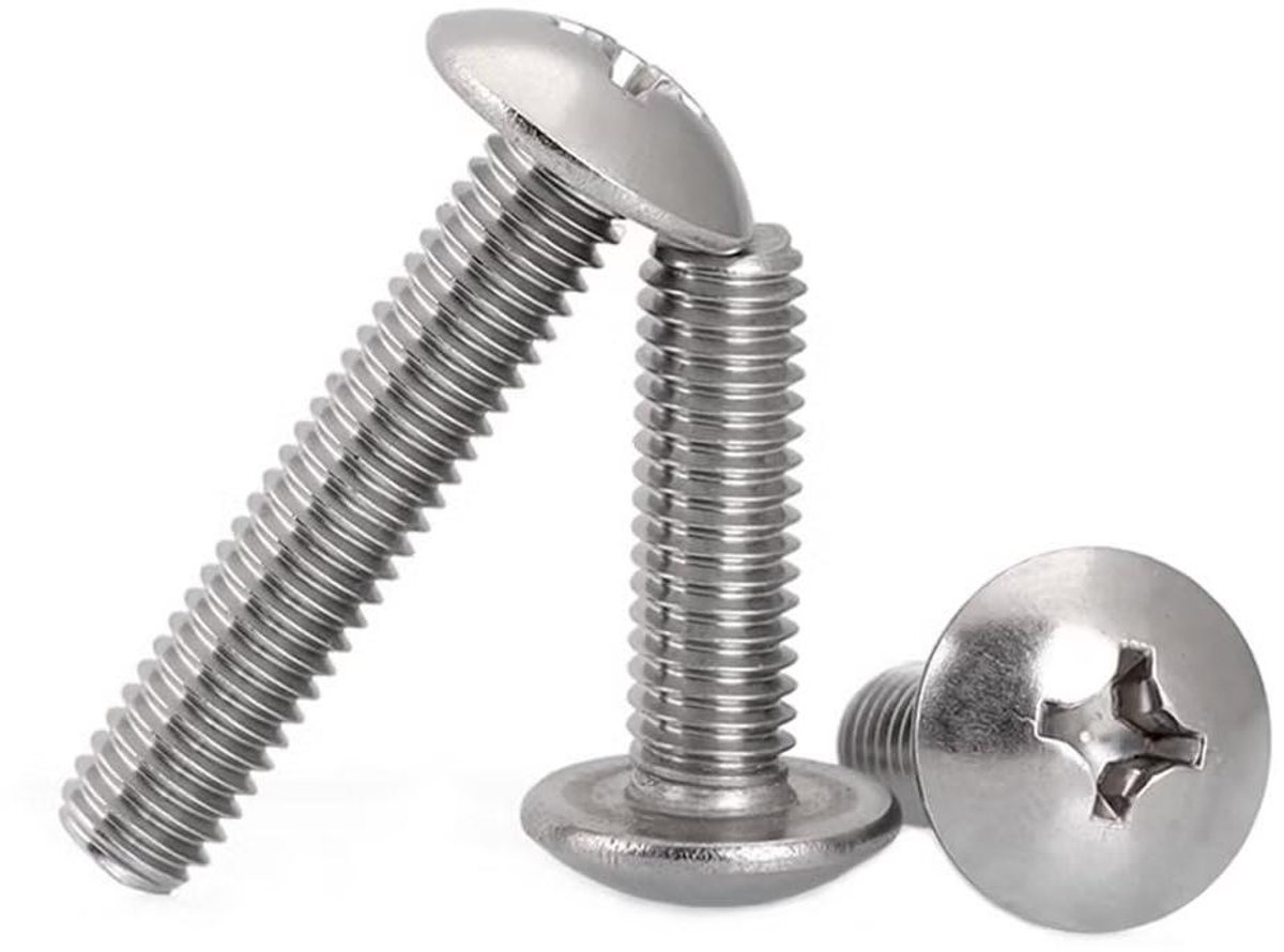 Provento - RVS machineschroeven met kruiskop M3 x 8 mm (50 stuks) - hoogwaardige schroeven