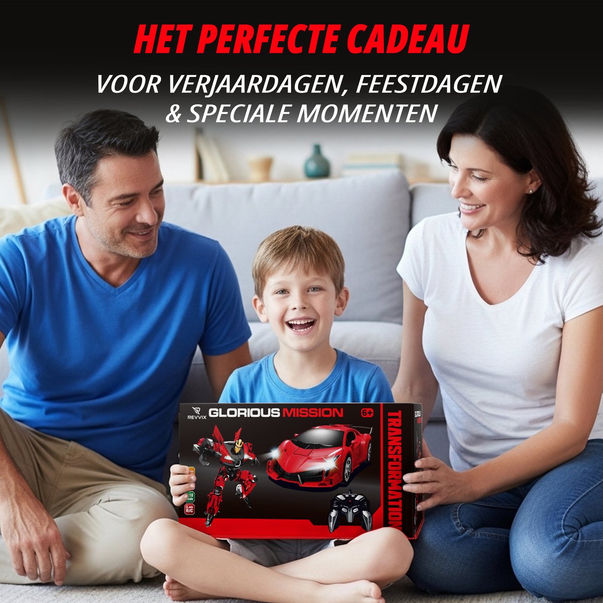 Revvix Bestuurbare Auto - RC Auto - Afstandsbestuurbare auto - Radiografisch bestuurbare auto - Race auto afstandbestuurbaar - Auto afstandsbediening - Robot - 2 Accu's - Rood - Buiten - voor Jongens & Volwassenen - Offroad - Drift - Car — afbeelding 11
