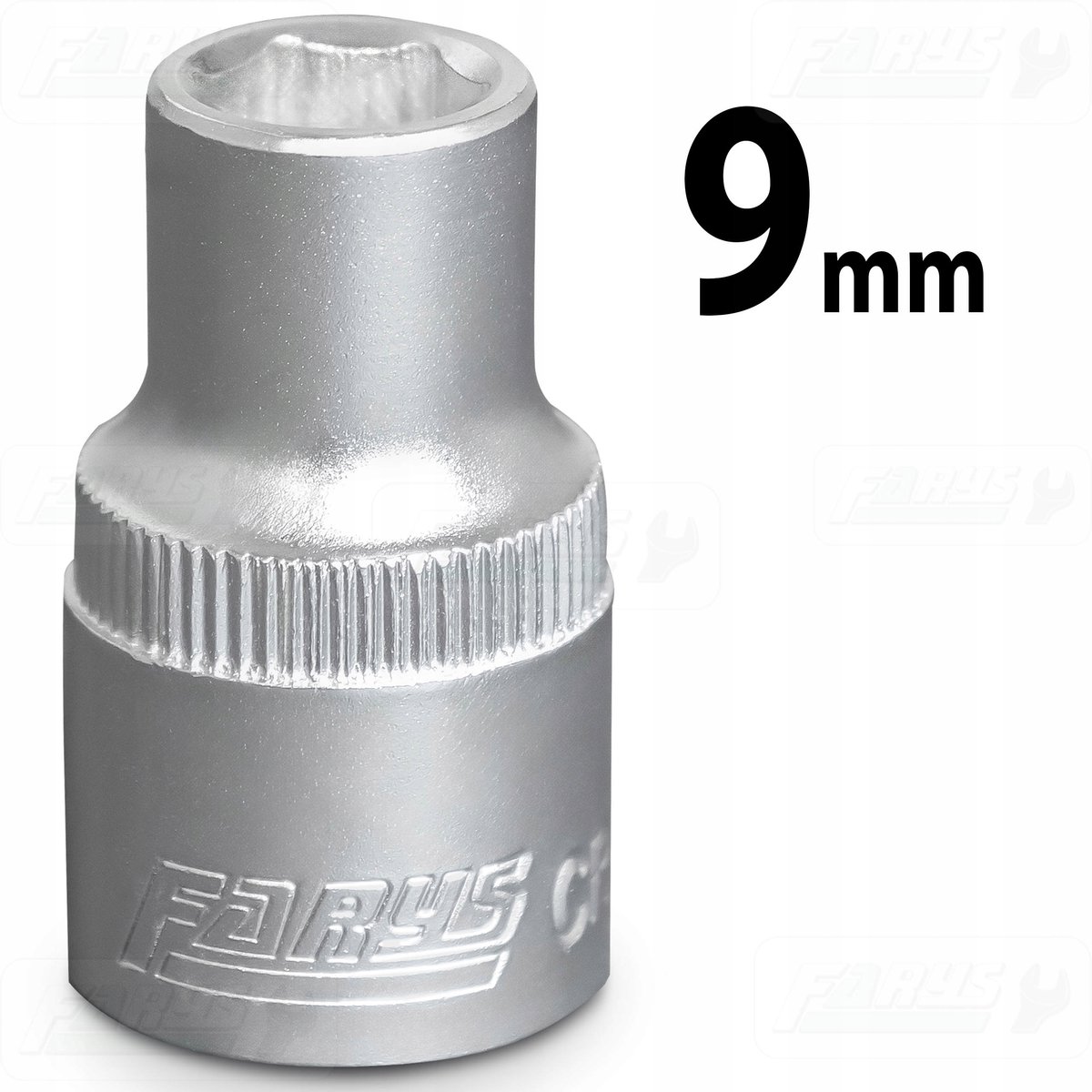 9 mm 1/2" zeskantdop, korte CrV-dop FR1202