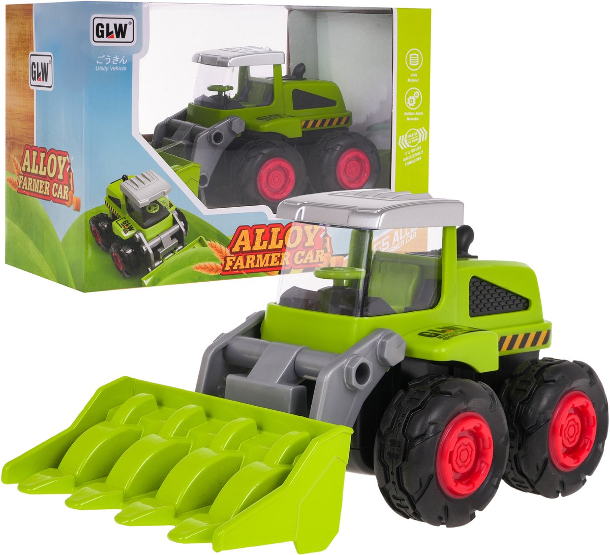 Metalen Kinder tractor met beweegbare schepbak