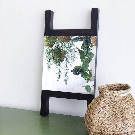 Houten Spiegel Hal – Wandspiegel van Hout – Minimalistisch & Modern Design voor Hal of Woonkamer - Wenge Kleur - 30x60 cm