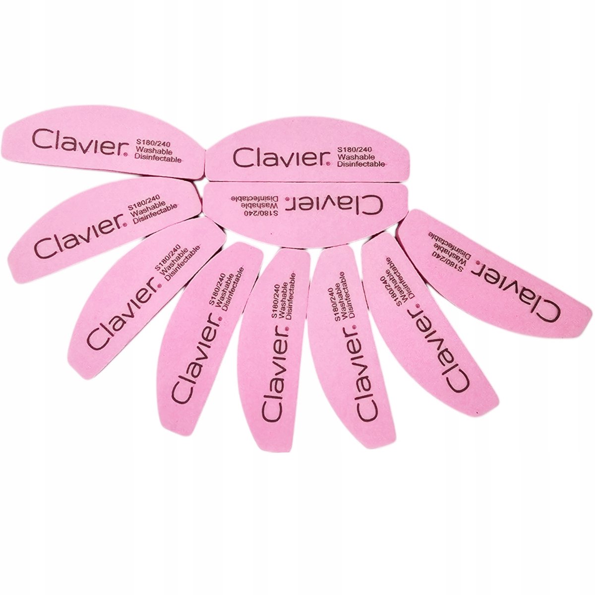 10x Mini Nagelpolijster Blok 180/240 - Roze
