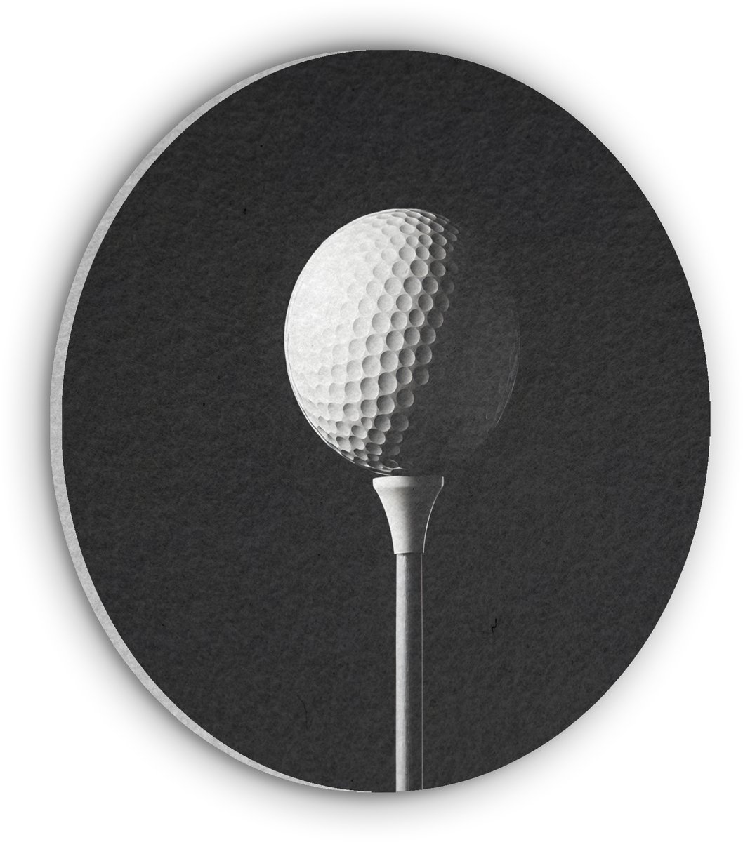 Akoestisch wandpaneel rond 70x70 cm - Vilt schilderij Golfbal - Minimalistisch - Wit - Ronde akoestische panelen - Geluidsdempende wanddecoratie - Geluidsisolatie wandcirkel - Muurdecoratie geluidspanelen