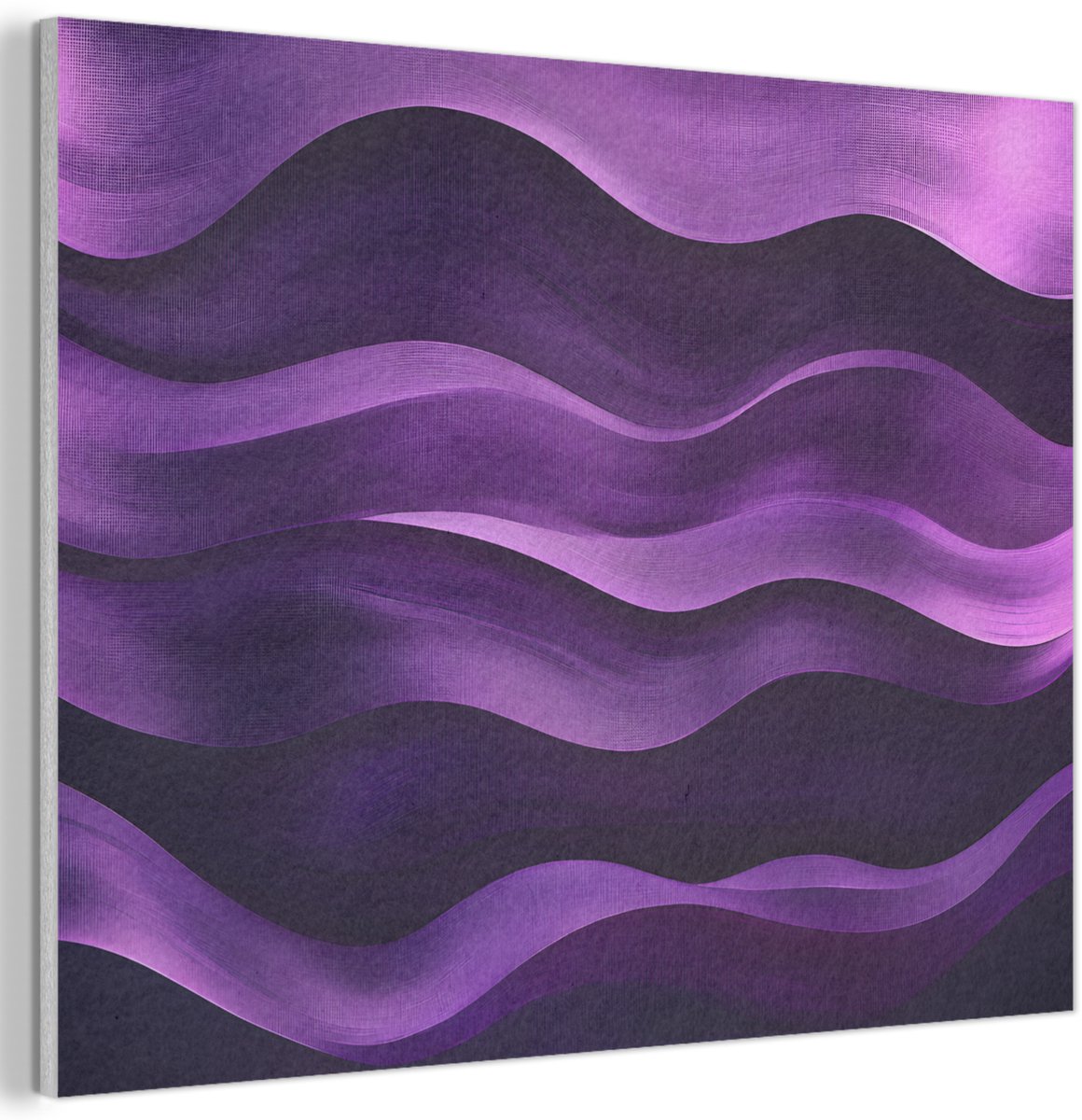 Akoestisch wandpaneel 40x30 cm - Vilt schilderij Golven - Abstract - Paars - Akoestische panelen - Geluidsdempende wanddecoratie - Geluidsisolatie woonkamer - Muurdecoratie geluidspanelen