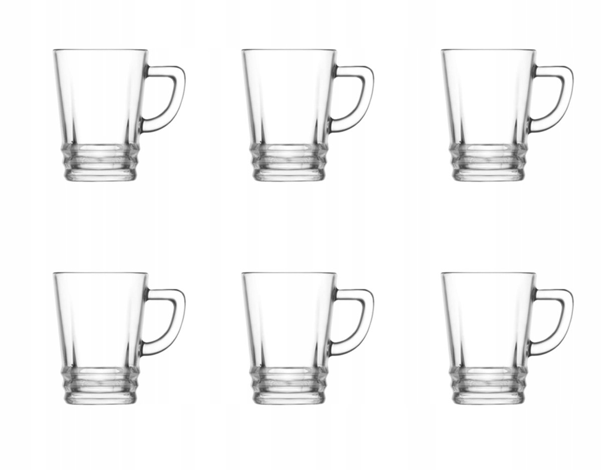 LAV Elegance Glazen Mokkenset - 6 stuks, 225ml