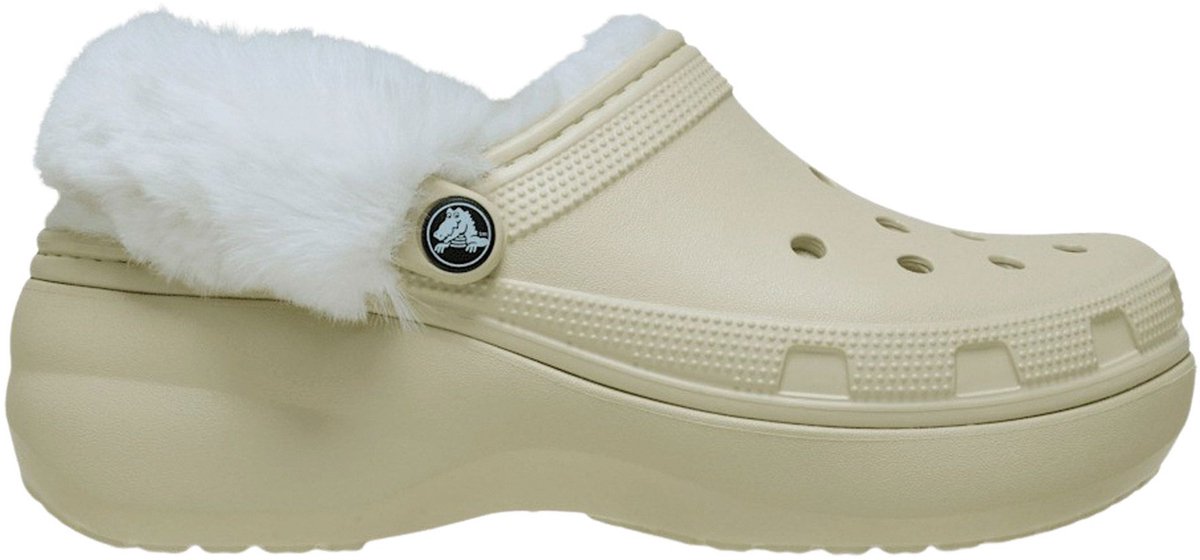 Crocs Classic Platform Fuzz Lined Clog Instappers Dames