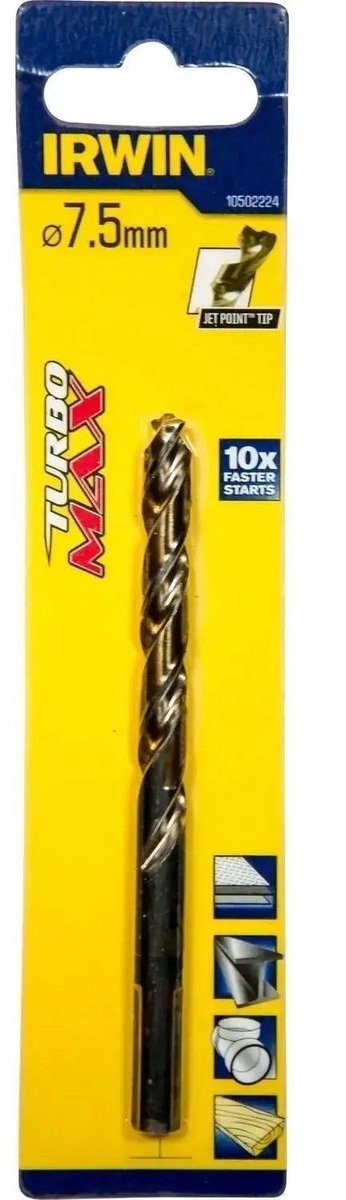 Irwin HSS Metaalboor Turbomax 7.5 X 109 - 10502224