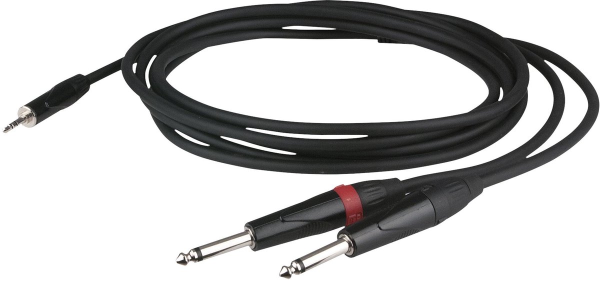 DAP FLX31 stereo 3.5mm jack naar 2 x 6.3mm jack 3 meter