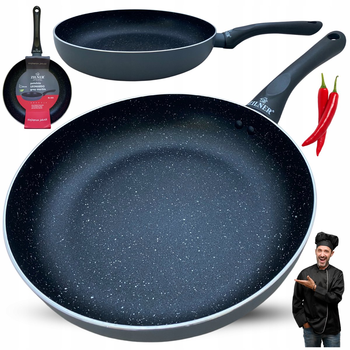 Zilner Marmite Pan 28cm - Non-stick, Vaatwasmachinebestendig
