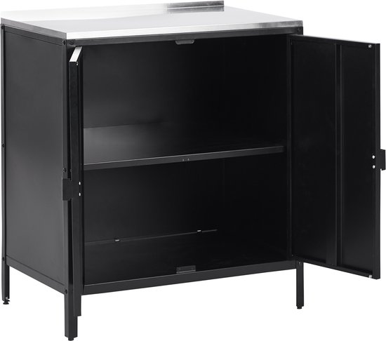 VILAMA - Tuin kookeiland met spoelbak - Zwart - 3-delig - RVS — afbeelding 2