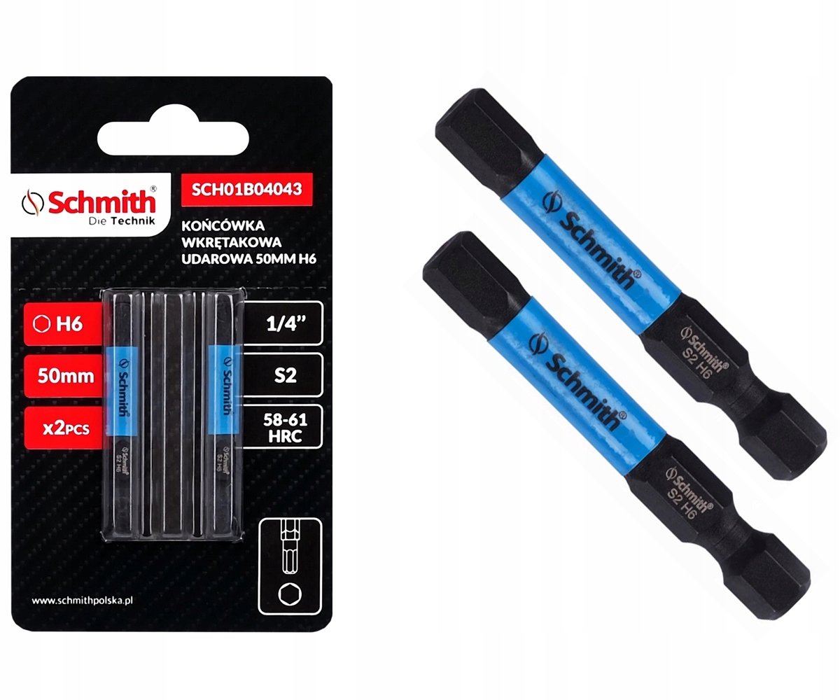 Schmith HEX H6 Schroefbit 50mm - 2 Stuks