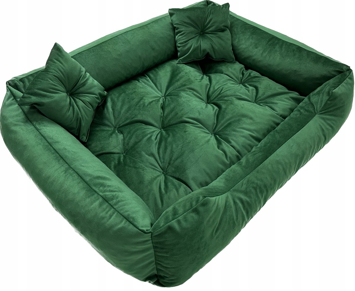 Luxe Groen Velours Hondenkussen 90x75cm - Antislip & Comfortabel