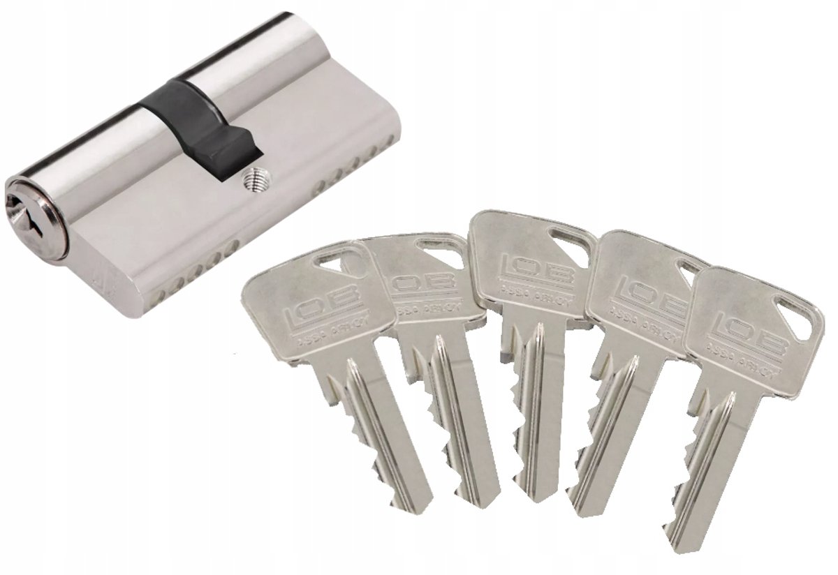 LOB ARES 45/45 Cilinder Nikkel met 5 sleutels