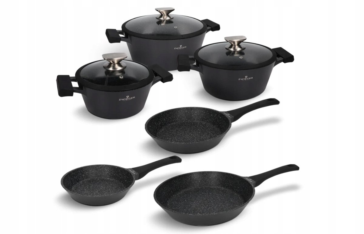 Zestaw garnków i patelni Black Stone 9-delig - Aluminium, Anti-aanbak