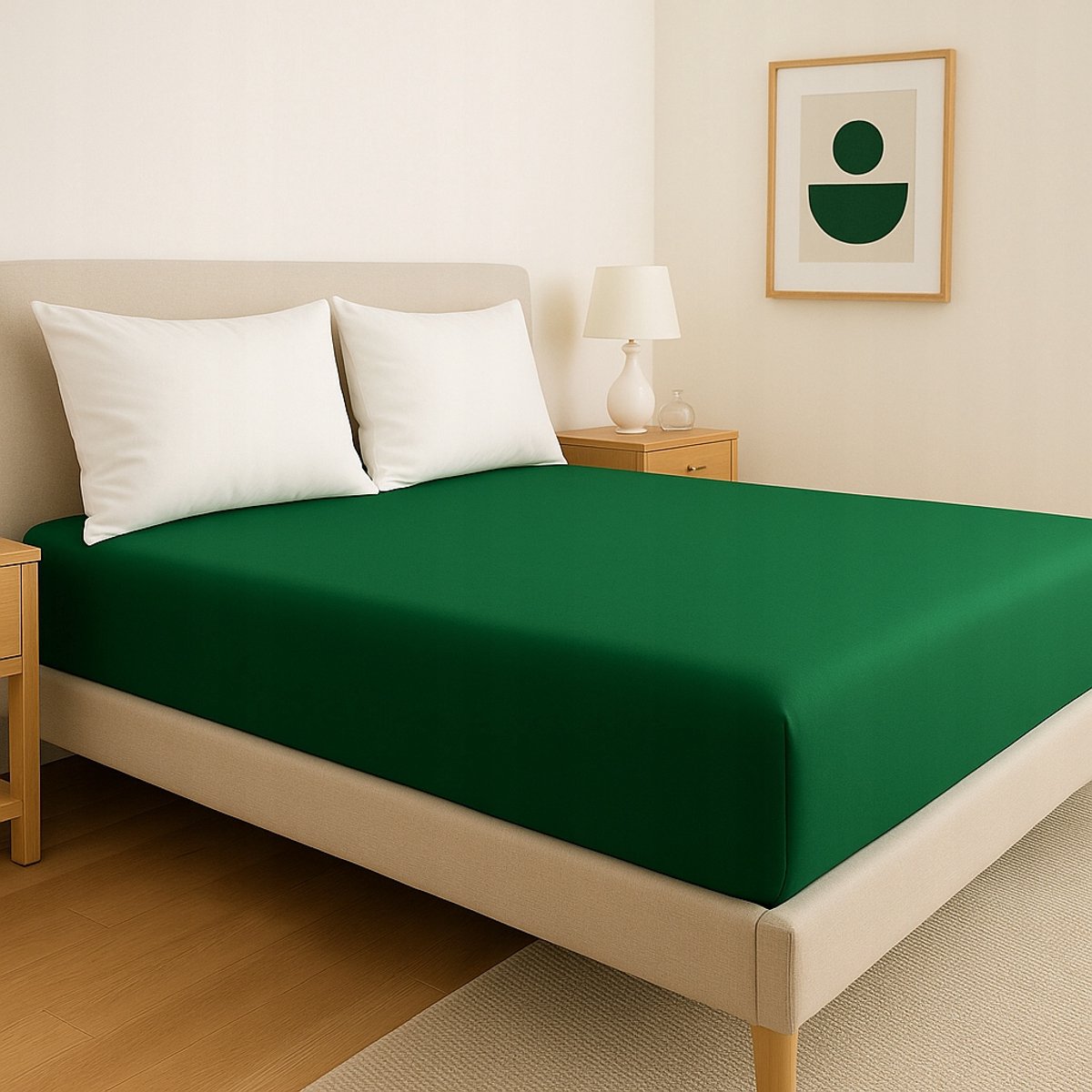 Jersey Hoeslaken 90x200cm Groen met Elastiek