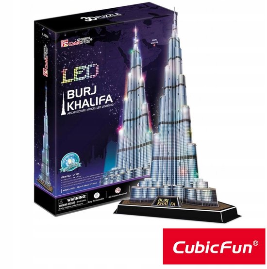 CubicFun 3D LED-puzzel Burj Khalifa Dubai - 136 delen | bol