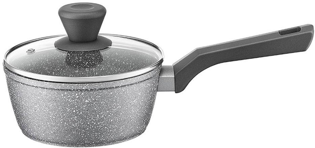 Ambition Silverstone Steelpan met Deksel - 16 cm - Antraciet