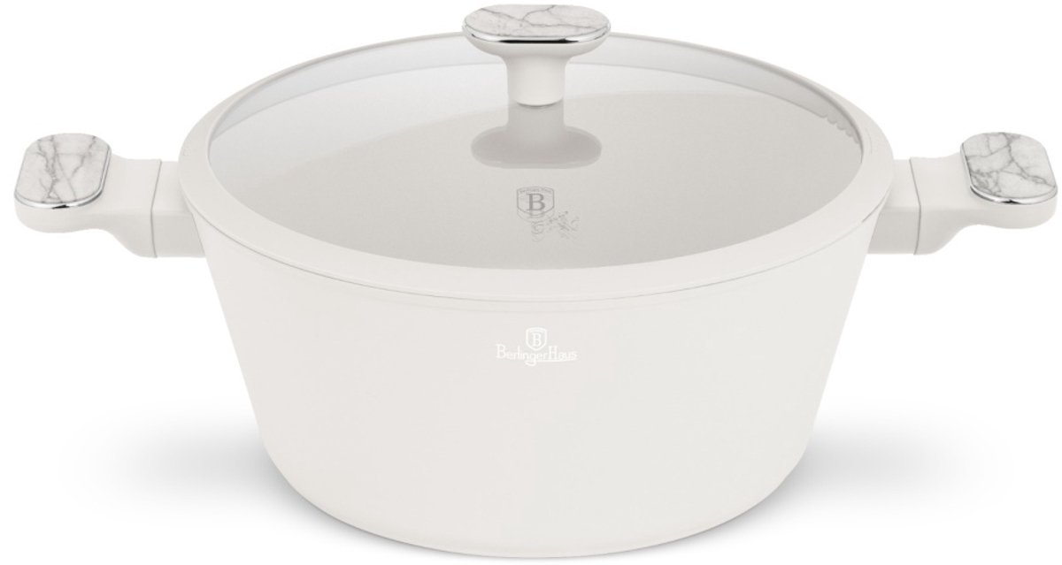 BerlingerHaus Sahara Marmer Braadpan 28cm met Deksel - Beige