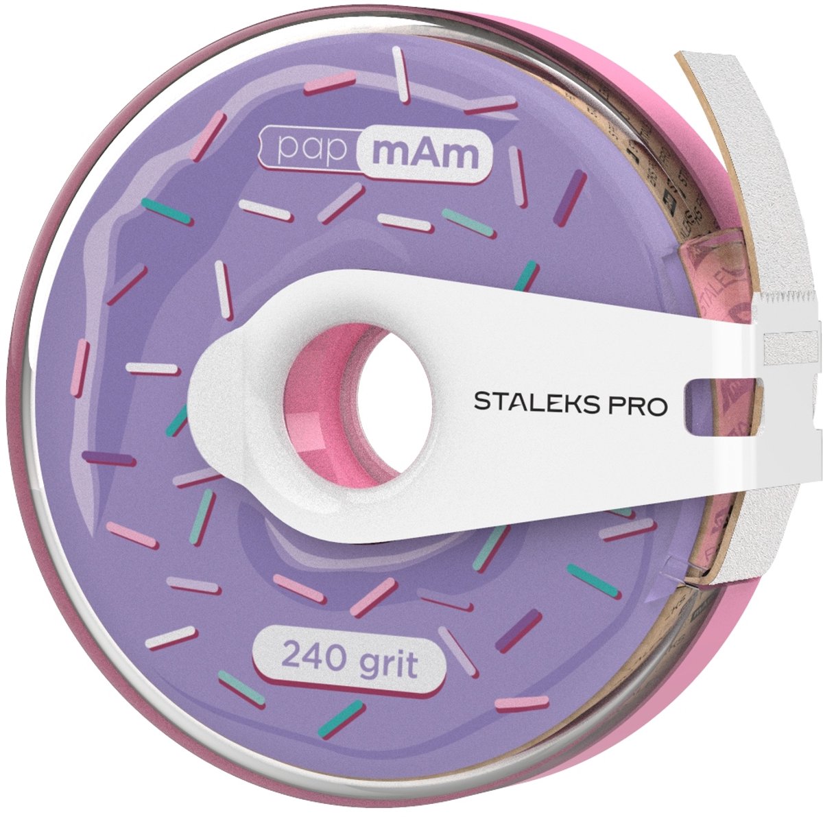 Staleks PapMam Schuurrol 240 Grit - Wit, Inclusief Plastic Doosje