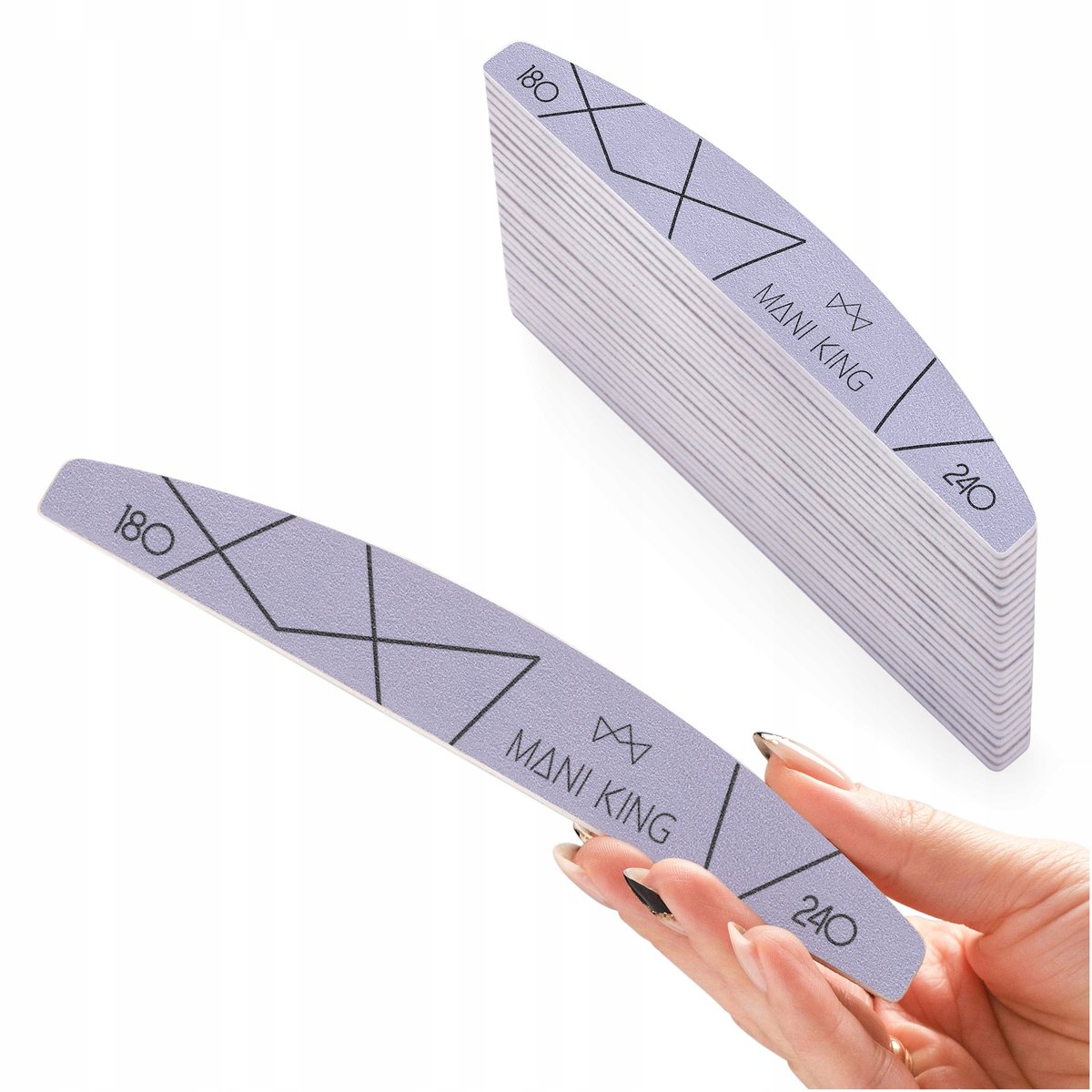 Mani King Nagelvijlen Set 25 stuks - Halve Maan 180/240