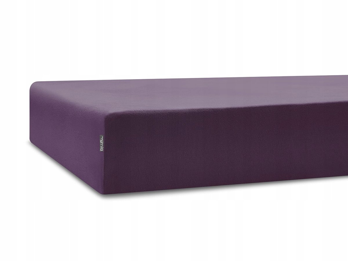 MUMLA Katoenen Hoeslaken Aubergine 200x200 cm - Met Elastiek