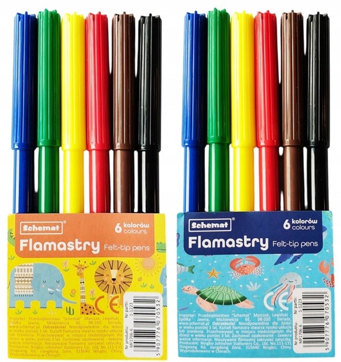 Schemat Flamaster Set voor Kinderen - 6 Levendige Kleuren