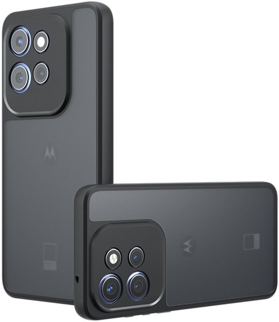 Coque Coverup - Compatible avec Motorola Edge 50 Neo - Coque arrière transparente mate Coverup avec protection pour appareil photo - Zwart