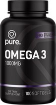 Pure. Omega-3 - 100 softgels - 1000mg - met vitamine E - EPA + DPA - vetzuren