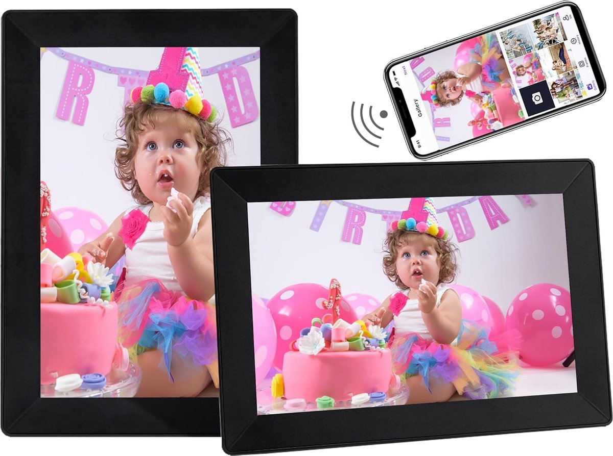 Digitale fotolijst 10,1 inch met HD IPS touchscreen en WiFi - Opslag tot 16 GB