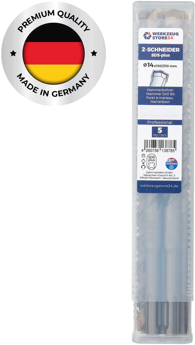 WS24 5x SDS-Plus klopboor PRO Ø 14 x 210 / 150 mm - WS24-100424