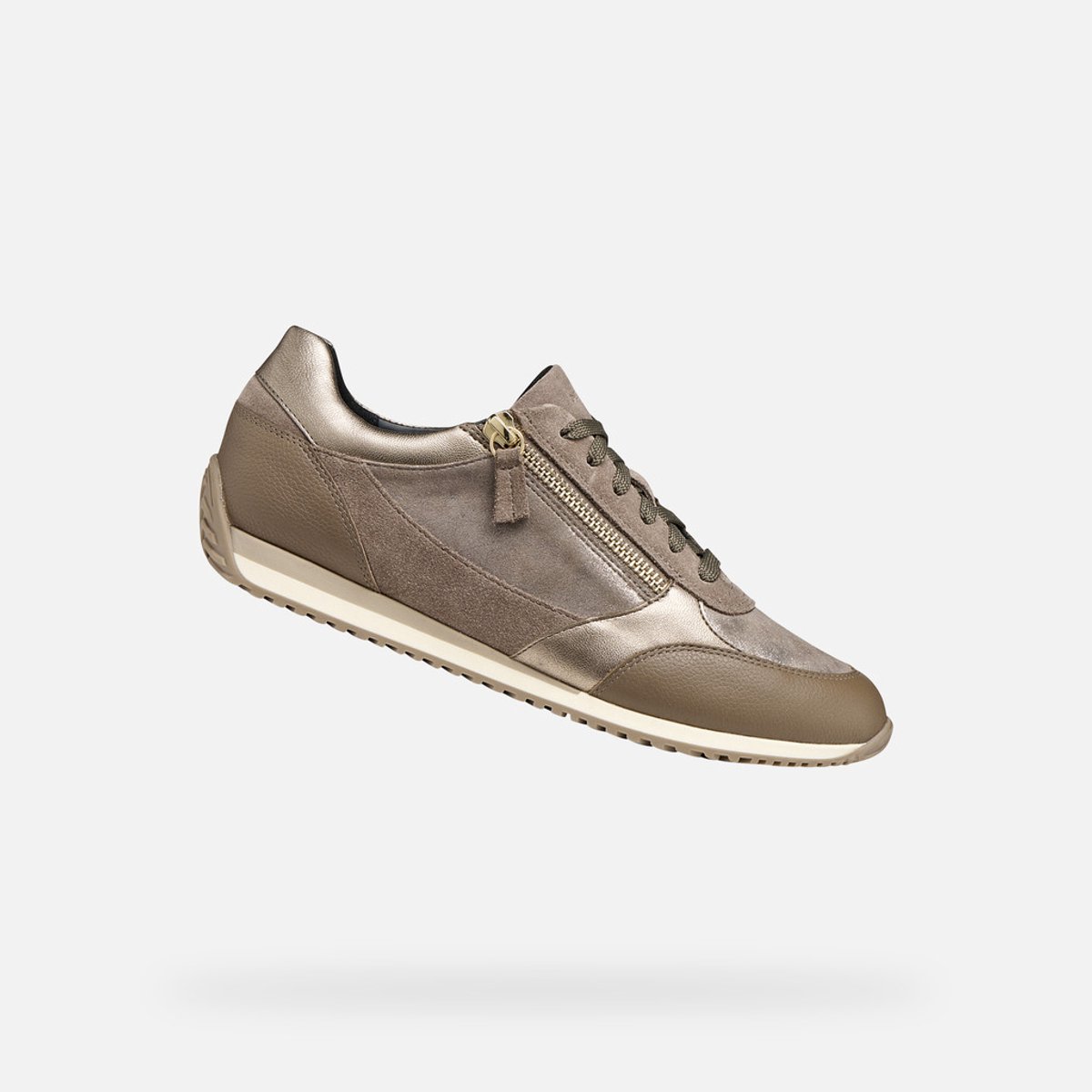 GEOX CALITHE DAMES Sneakers - DONKER TAUPE - Maat 36