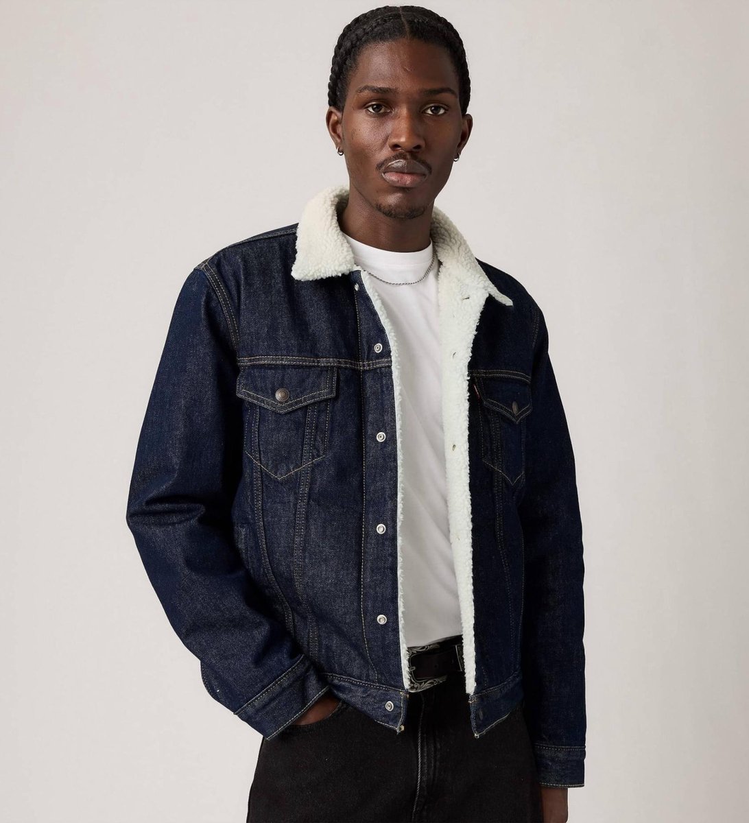 Levi’s Type jas Sherpa Trucker Giv it Blauw