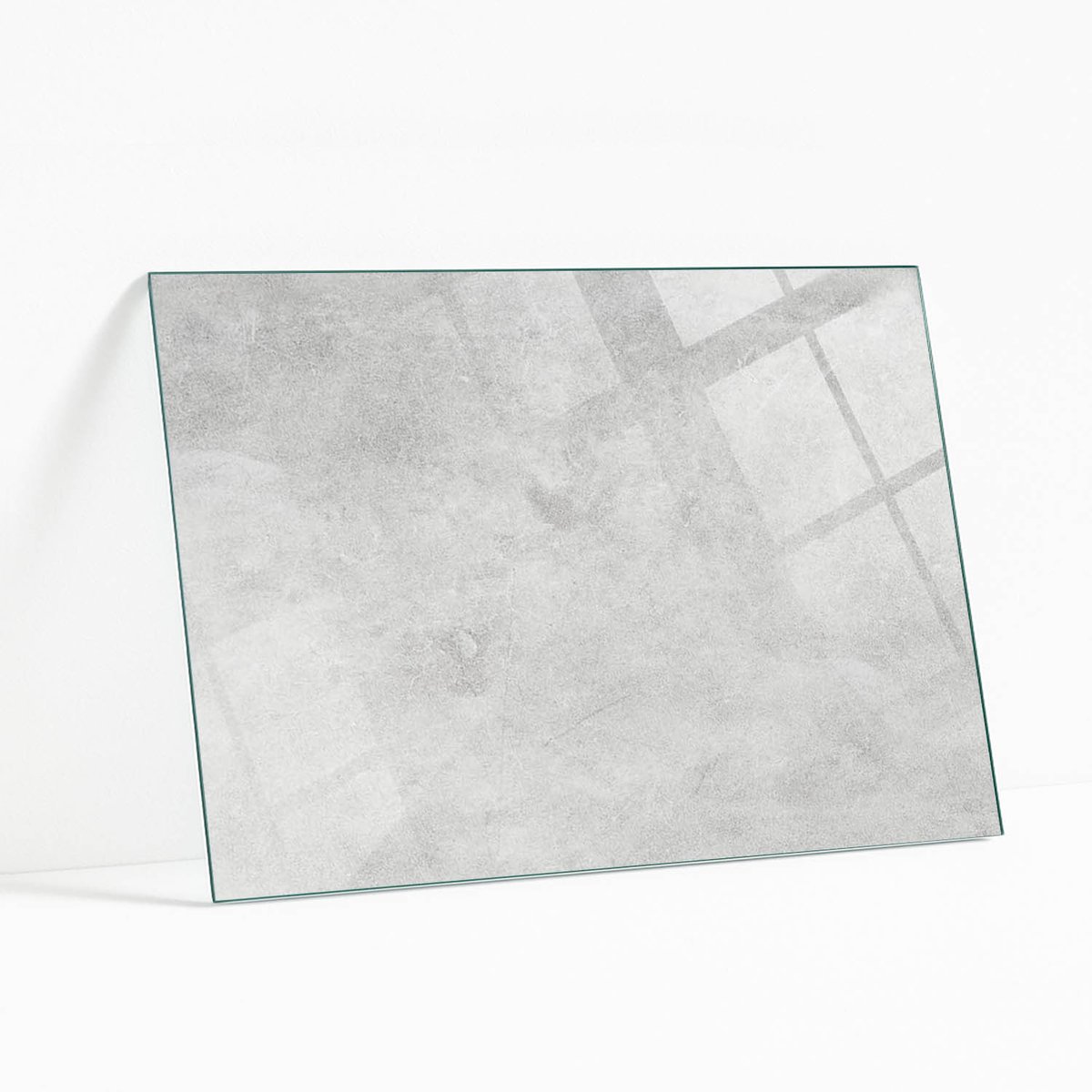 Wallfluent - Betontextuur Met Scheuren Glazen Plaat - 80 x 60 cm - Grijs Glasplaat Tafel -