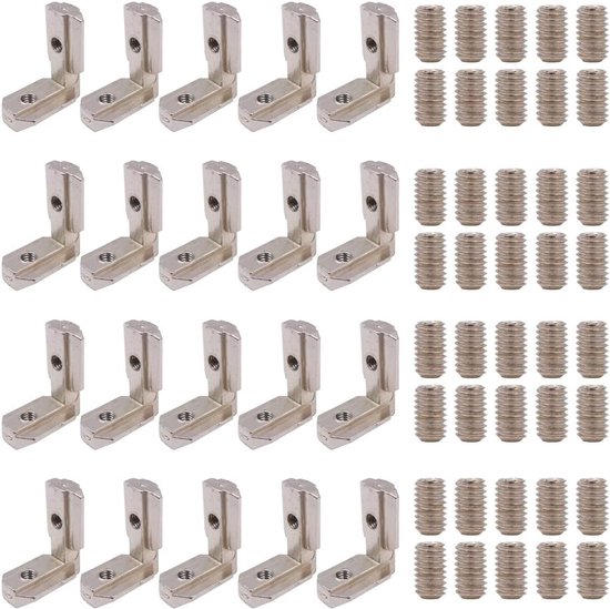 40 Stuks Binnenhoekverbindingen 4040 T-Groef - 90° Aluminium Profiel Hoekverbinders