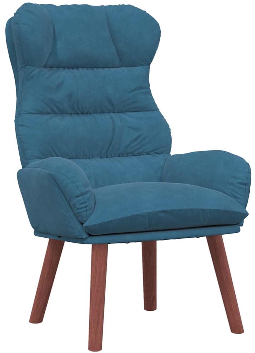 vidaXL Fauteuil - Blauw - 69 - x - 74 - x - 93 - cm - Fluweel