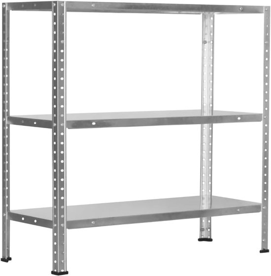 Een Rek Modulair metalen rek met 3 planken - 120 kg draagcapaciteit, 70 x 30 x ...