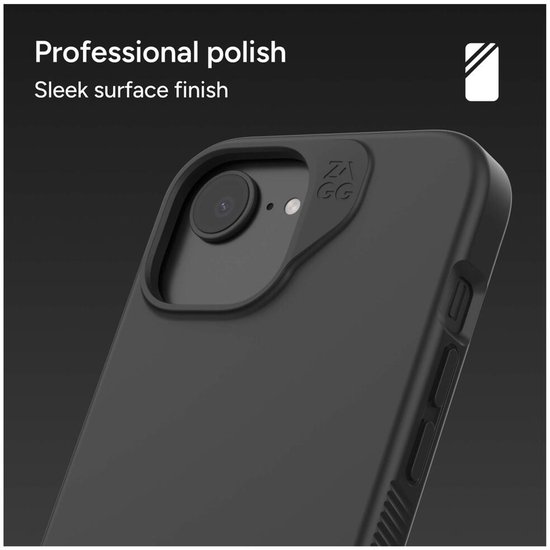 Coque de Luxe ZAGG Snap pour Apple iPhone 16e/15/14/13 - Coque arrière en graphène compatible MagSafe - Protection antichute 3M - Matériau recyclé - Zwart