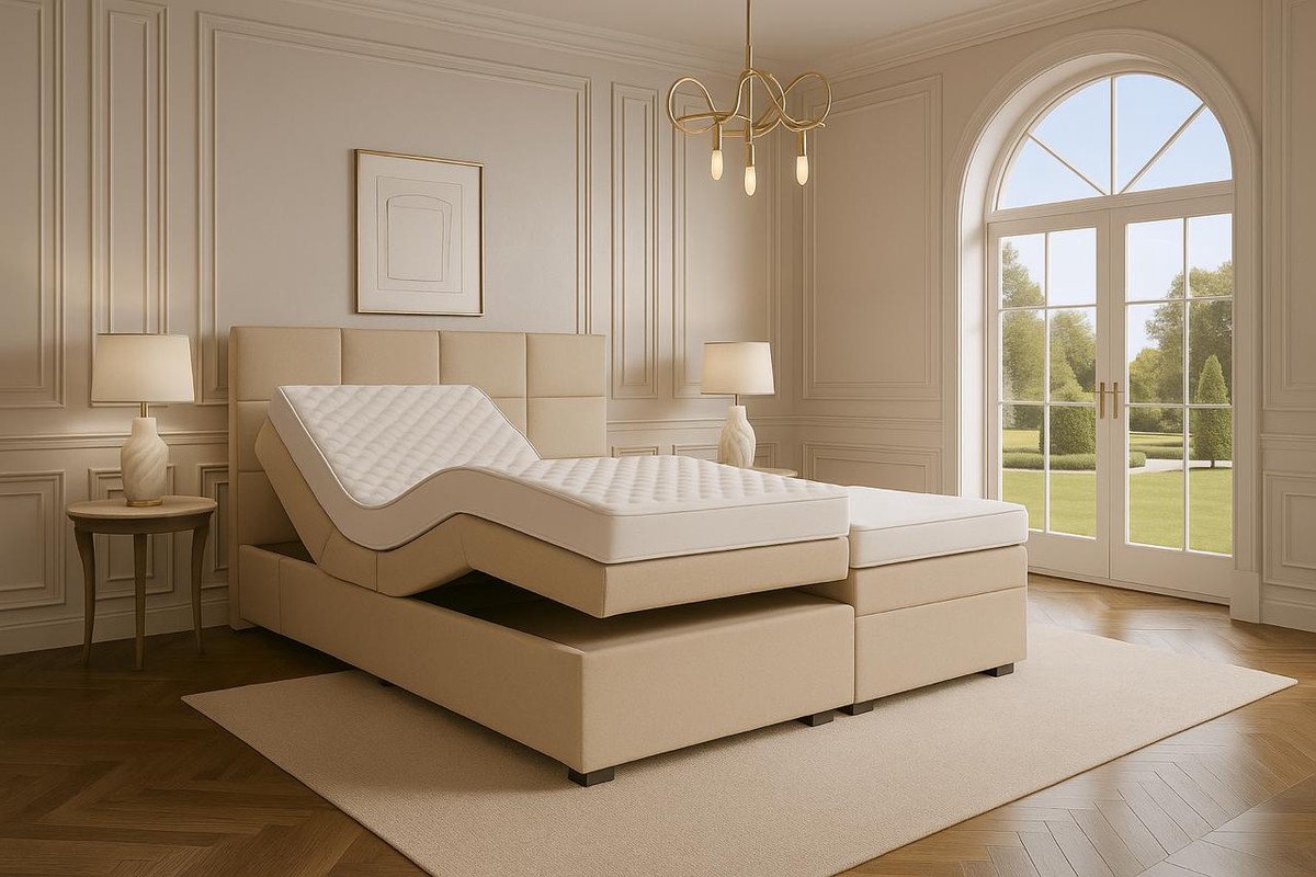 Boxspring Modena Elektrisch verstelbaar 160x210 cm Beige