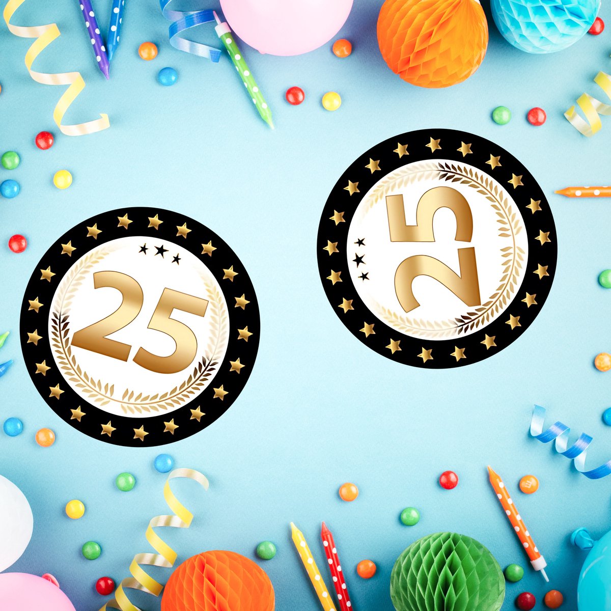 Bierviltjes 25 - 100x stuks - zwart/goud - luxe - verjaardag/jubilea - feestartikelen