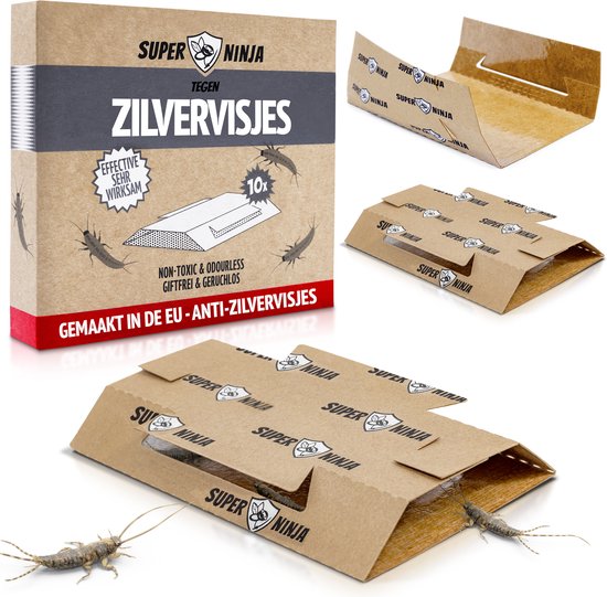 Super Ninja Zilvervisjesval - 10 Stuks - Ecologische & Effectieve Zilvervisjes Bestrijding - Niet-Giftige Val - Tot 3 Maanden Werking