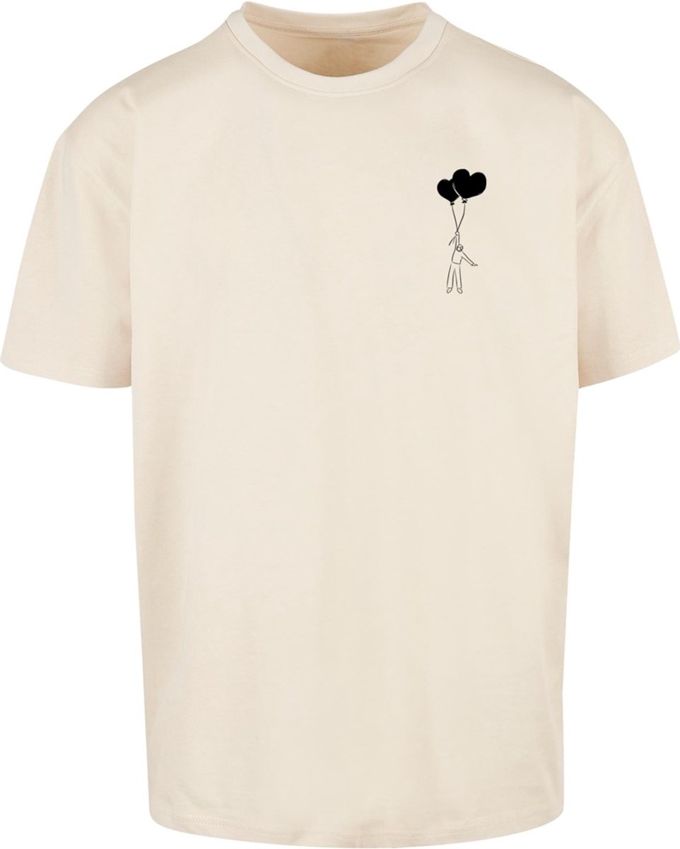 Merchcode - Love In The Air Heavy Oversize Heren T-shirt - XS - Beige