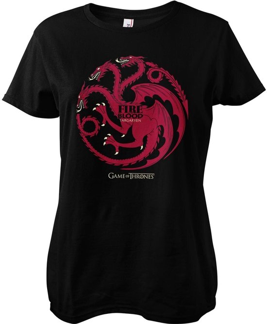 Game of Thrones Damen T-Shirt TargaryenFire & Blood Girly Tee WB-5-GOT003-H71-8 Black-XXL